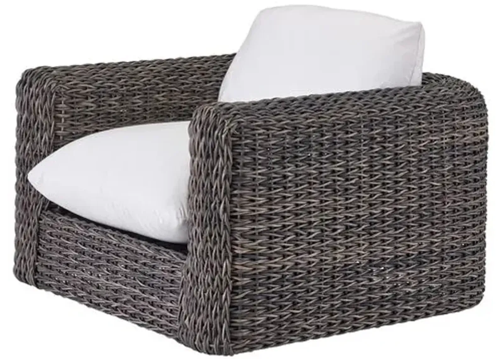 Coastal Living Kazemi Outdoor Wicker Lounge Chair - Brown/White