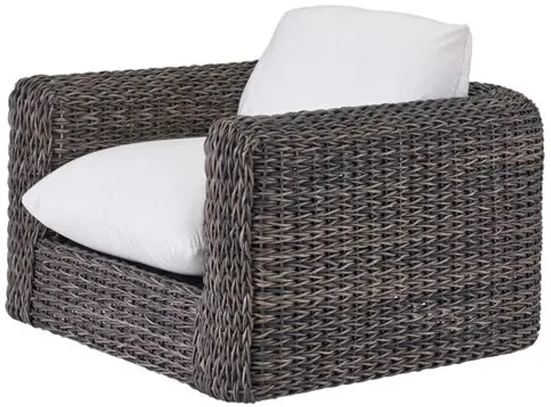 Coastal Living Kazemi Outdoor Wicker Lounge Chair - Brown/White