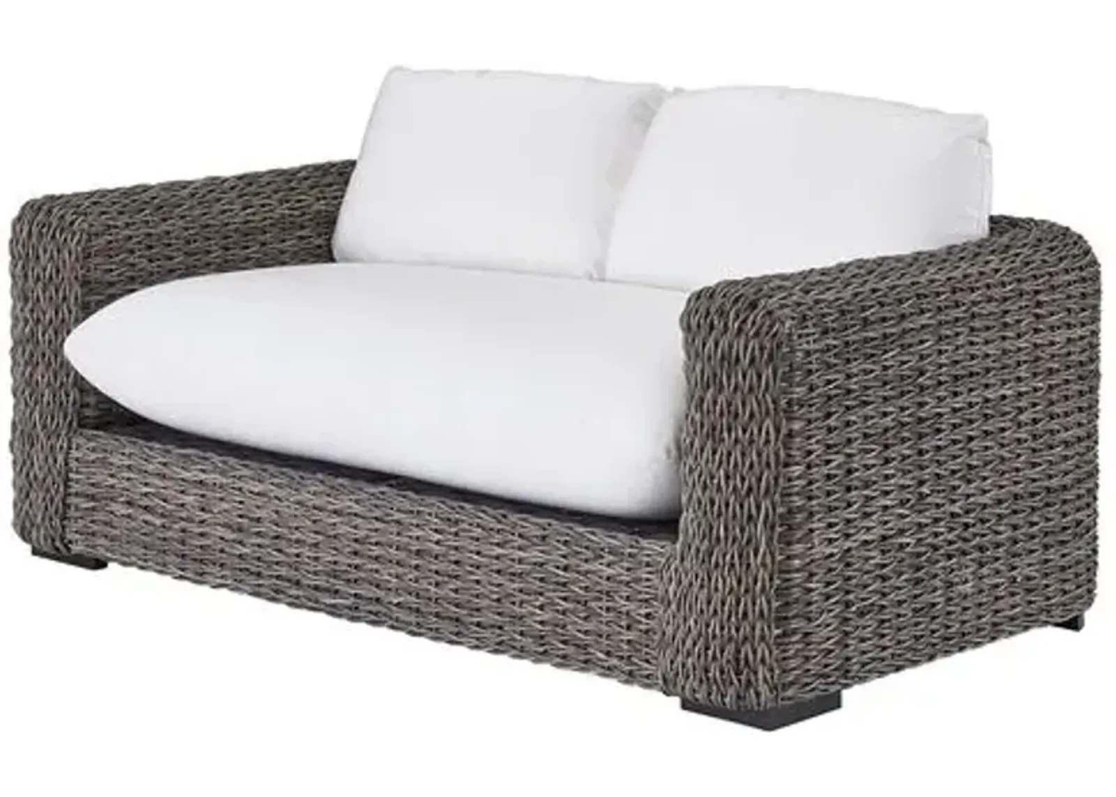 Coastal Living Kazemi Outdoor Wicker Loveseat - Brown/White