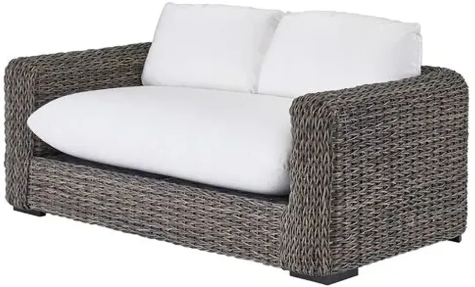 Coastal Living Kazemi Outdoor Wicker Loveseat - Brown/White