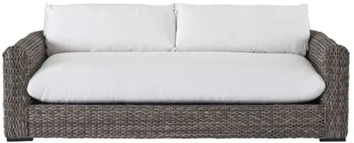 Coastal Living Kazemi Outdoor Wicker Sofa - Brown/White