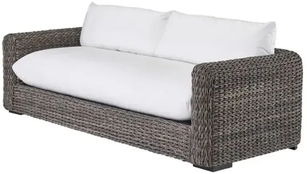 Coastal Living Kazemi Outdoor Wicker Sofa - Brown/White