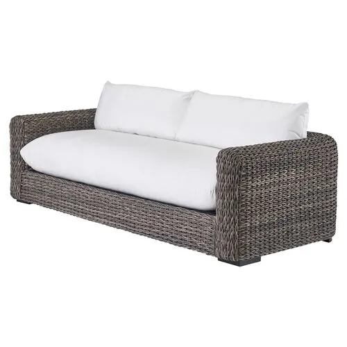 Coastal Living Kazemi Outdoor Wicker Sofa - Brown/White