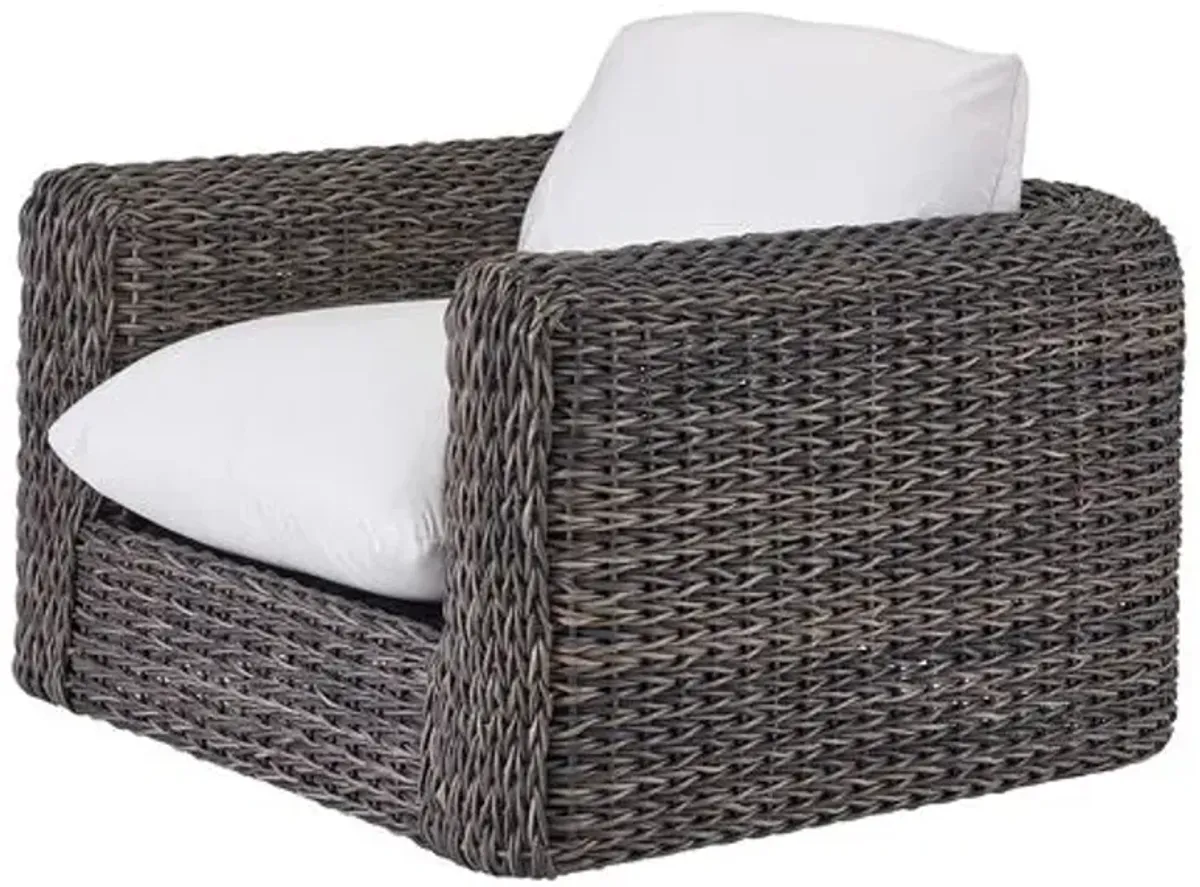 Coastal Living Kazemi Outdoor Wicker Swivel Lounge Chair - Brown/White