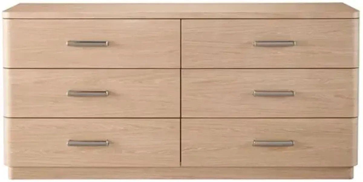 Avani 6-Drawer Dresser - Natural Oak - Brown