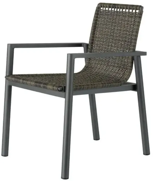 Coastal Living Peta Outdoor Dining Chair - Carbon/Brown - Gray