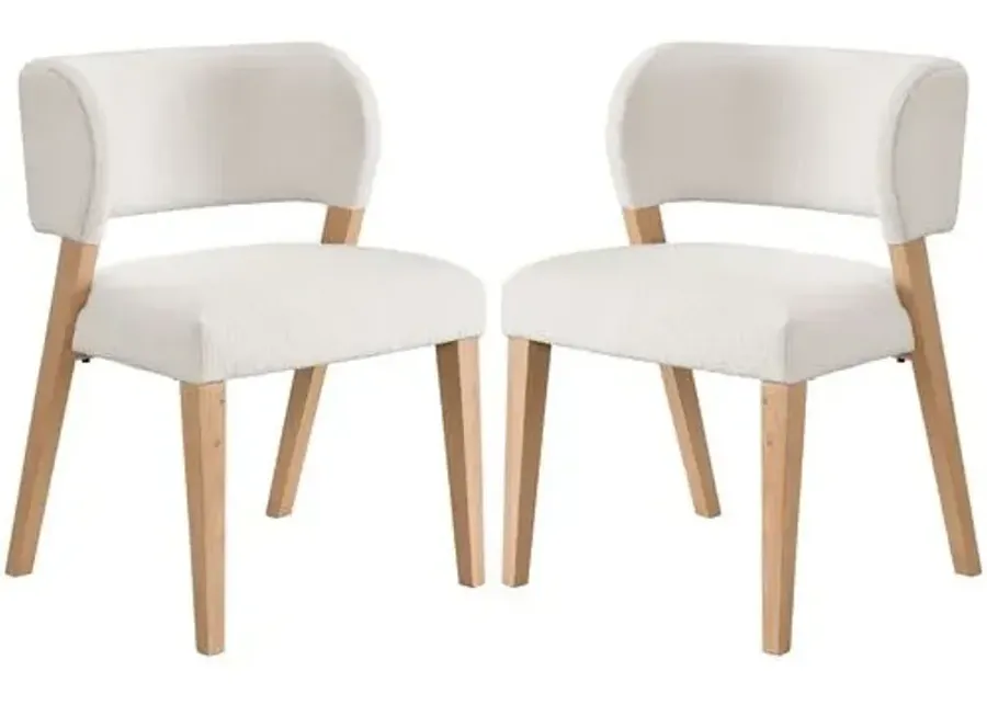 Set of 2 Avani Side Chairs - Natural/Ivory - White