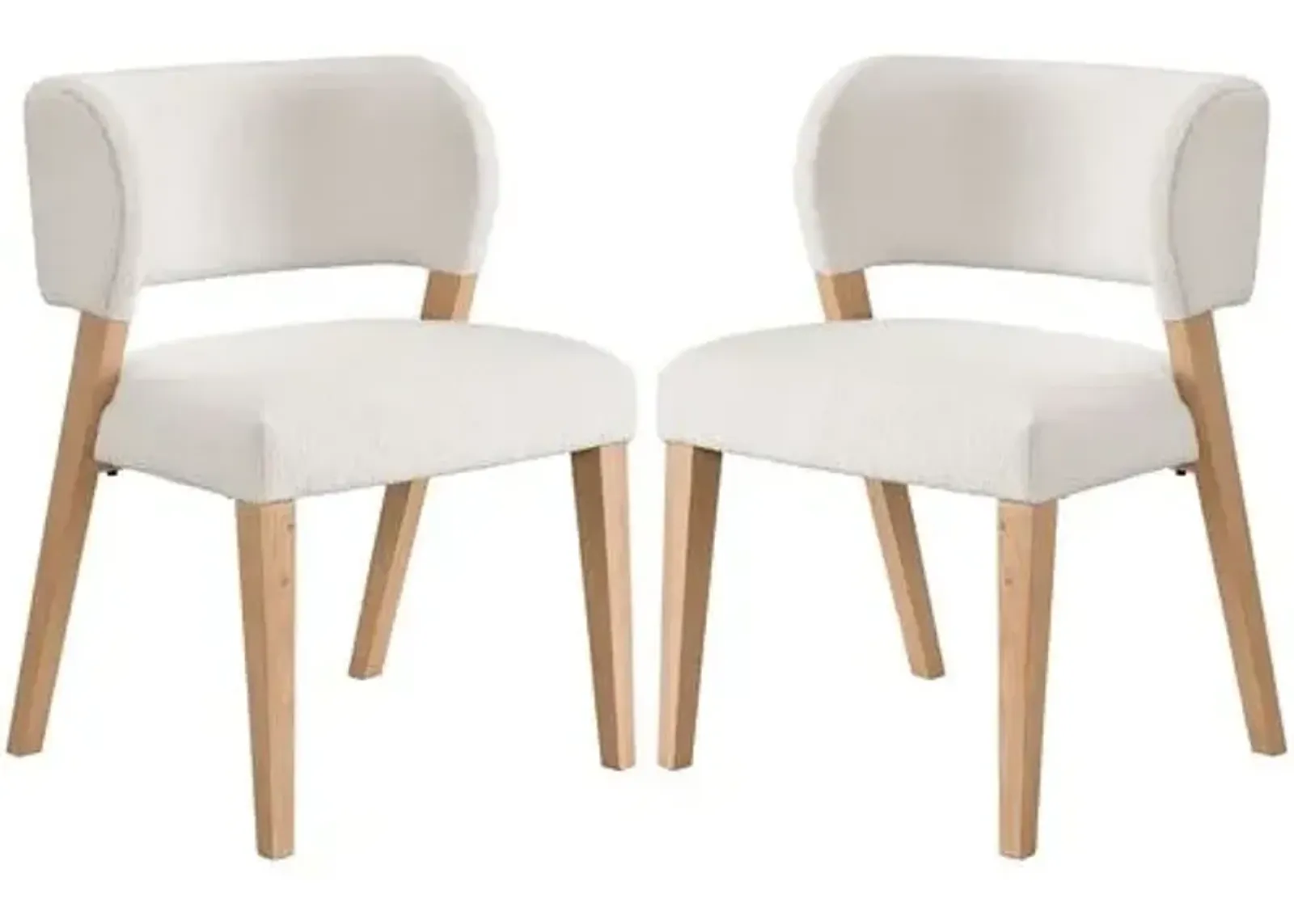 Set of 2 Avani Side Chairs - Natural/Ivory - White