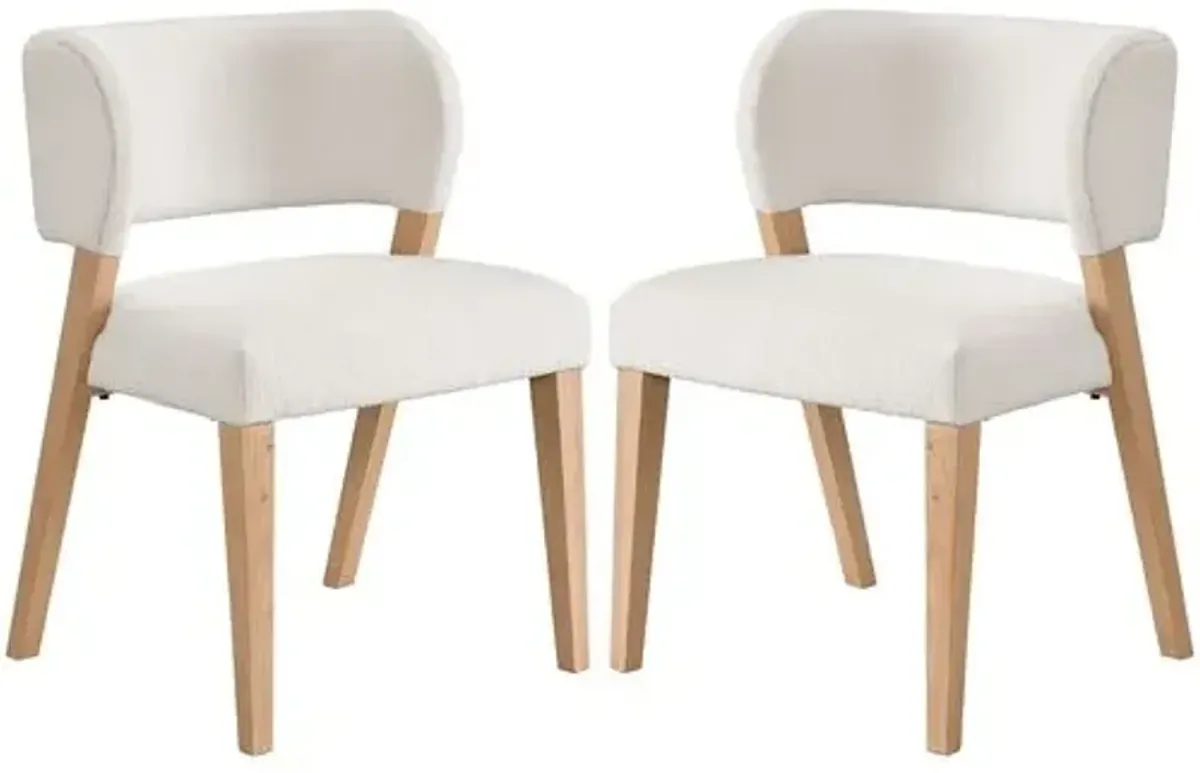 Set of 2 Avani Side Chairs - Natural/Ivory - White