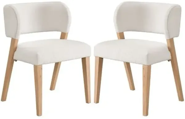 Set of 2 Avani Side Chairs - Natural/Ivory - White
