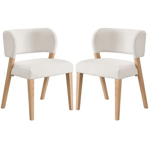 Set of 2 Avani Side Chairs - Natural/Ivory - White