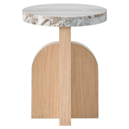 Avani Marble Accent Table - Natural - Beige - 22H x 18W x 18D in