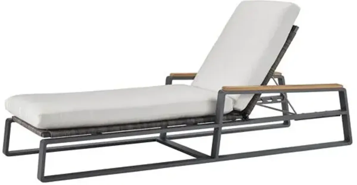 Coastal Living Cassian Outdoor Chaise Lounge - Black/White - Comfortable, Sturdy, Stylish