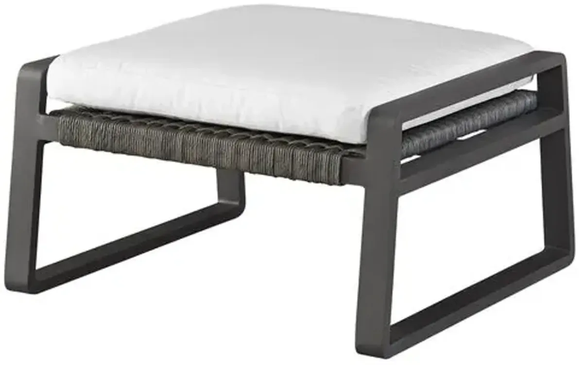 Coastal Living Cassian Outdoor Ottoman - Black/White