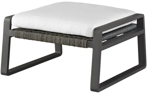 Coastal Living Cassian Outdoor Ottoman, Black/White