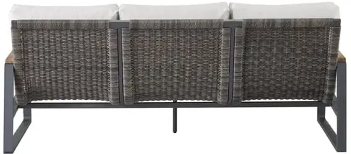 Coastal Living Cassian Outdoor Sofa - Black/White