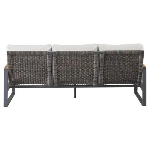 Coastal Living Cassian Outdoor Sofa - Black/White