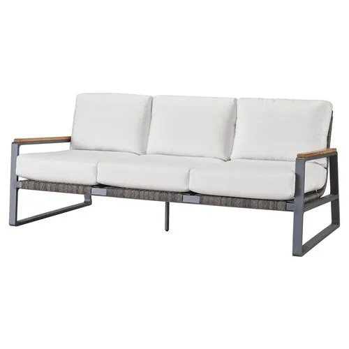 Coastal Living Cassian Outdoor Sofa - Black/White