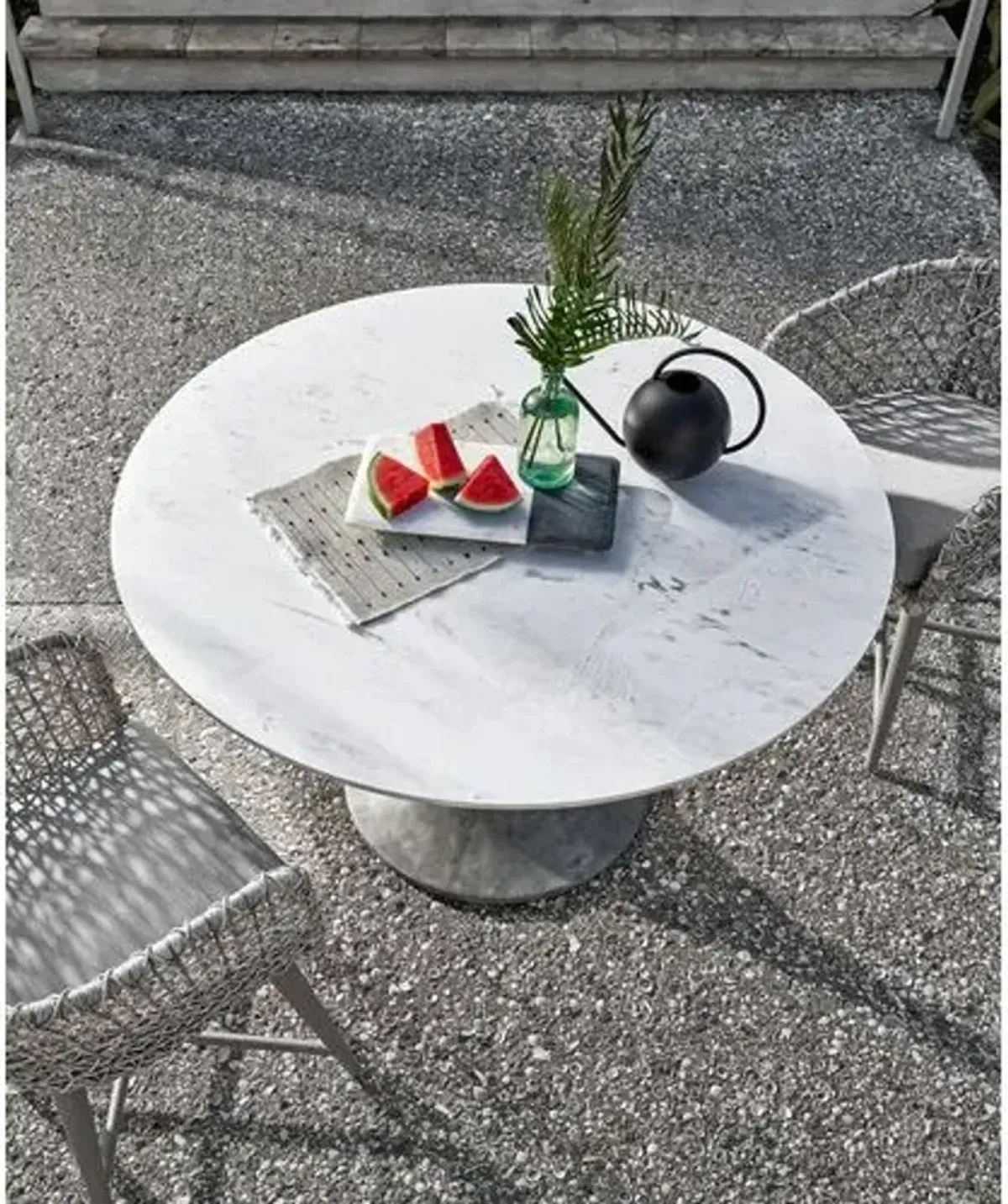 Coastal Living Thaddeus Outdoor Concrete Dining Table - Gray/White