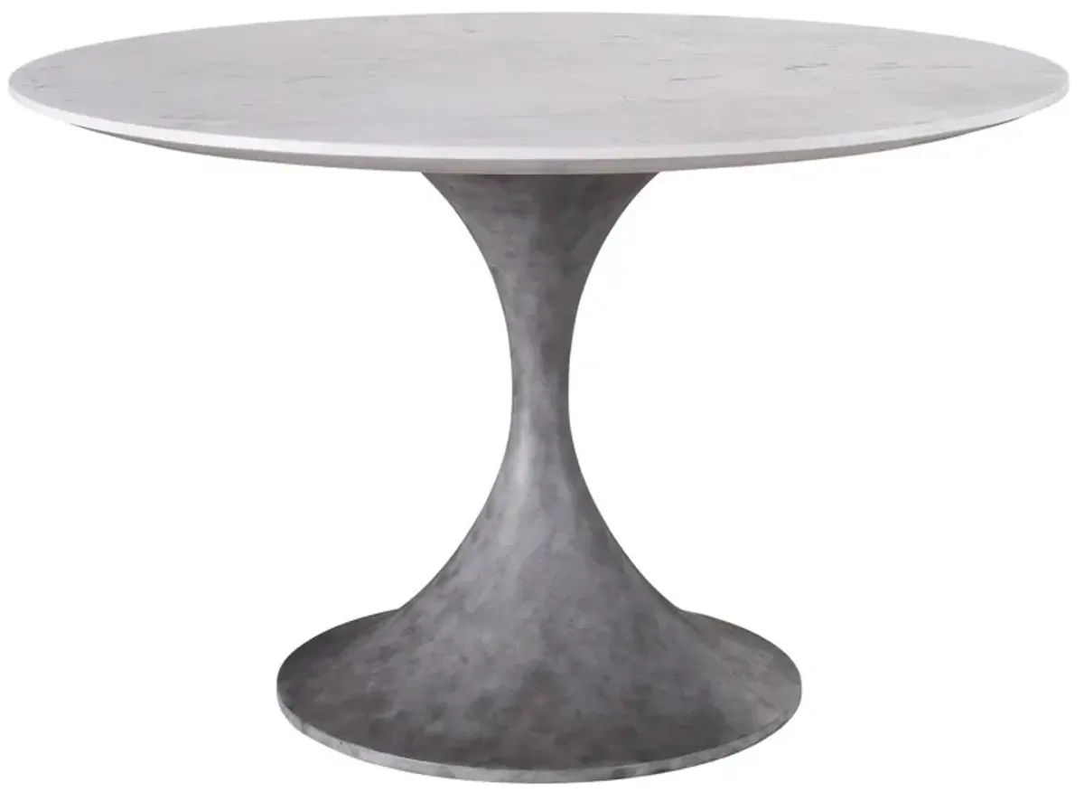 Coastal Living Thaddeus Outdoor Concrete Dining Table, Gray/White