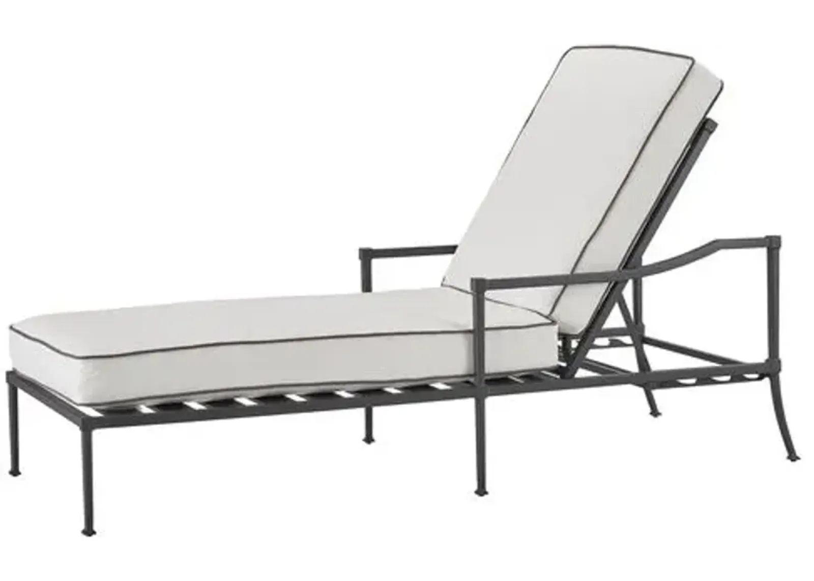 Coastal Living Izaiah Outdoor Chaise Lounge - Black/White - Comfortable, Sturdy, Stylish