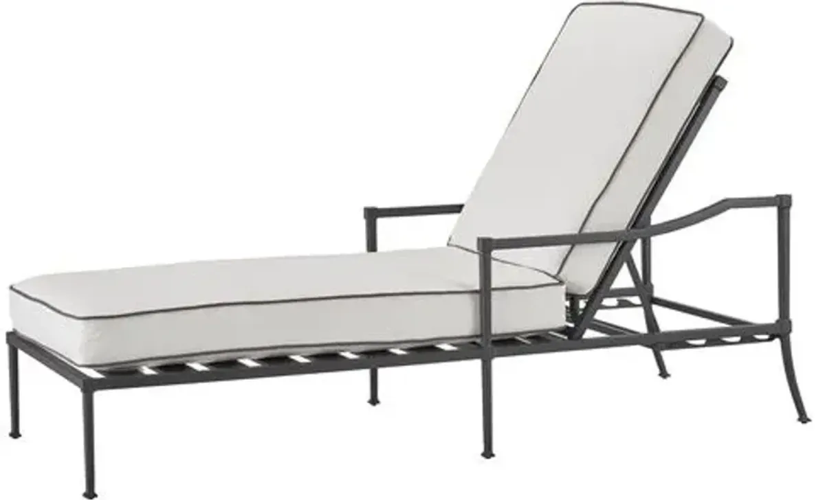 Coastal Living Izaiah Outdoor Chaise Lounge - Black/White - Comfortable, Sturdy, Stylish