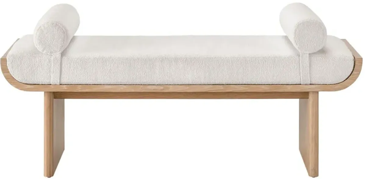 Avani Bench, Natural/Plush White