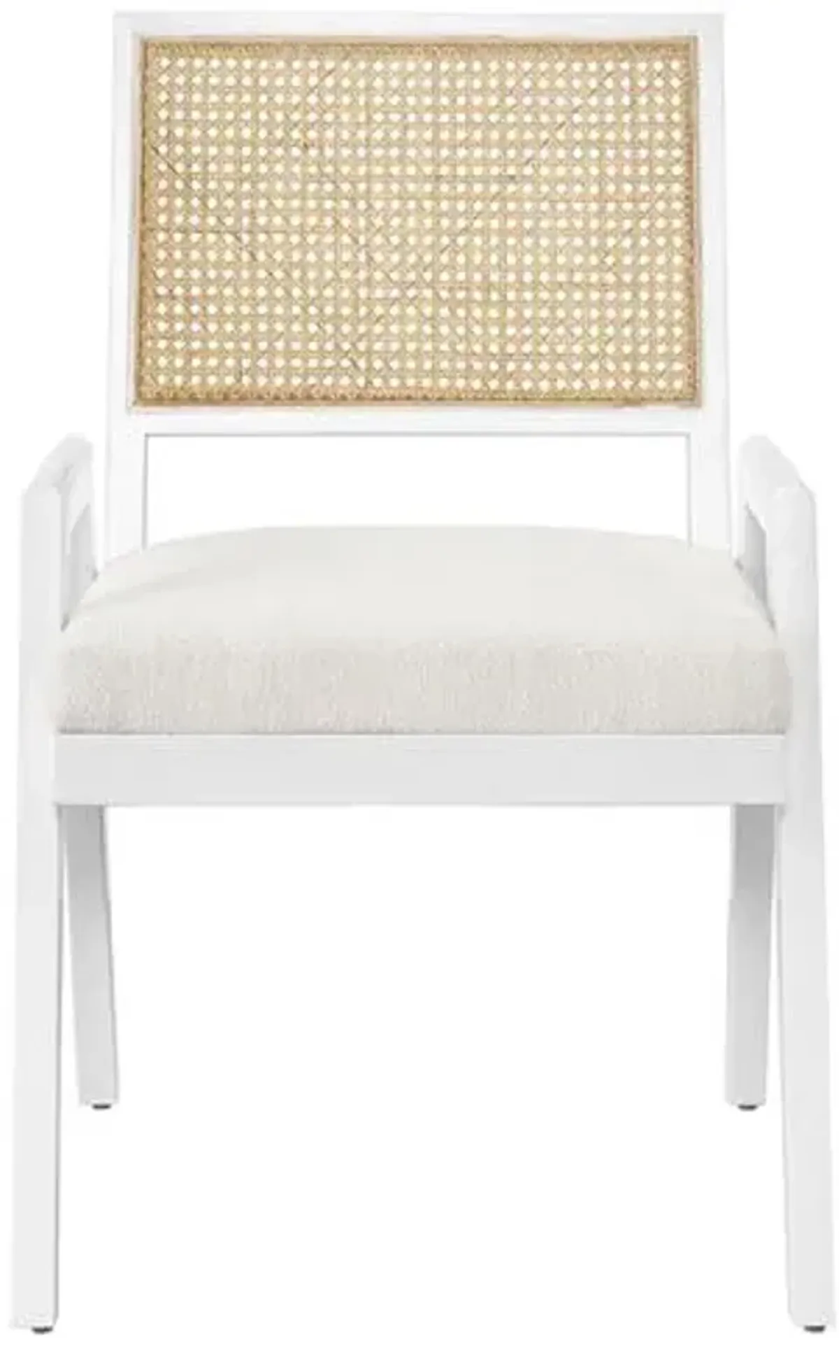 Set of 2 Avani Arm Chairs - White/Cane