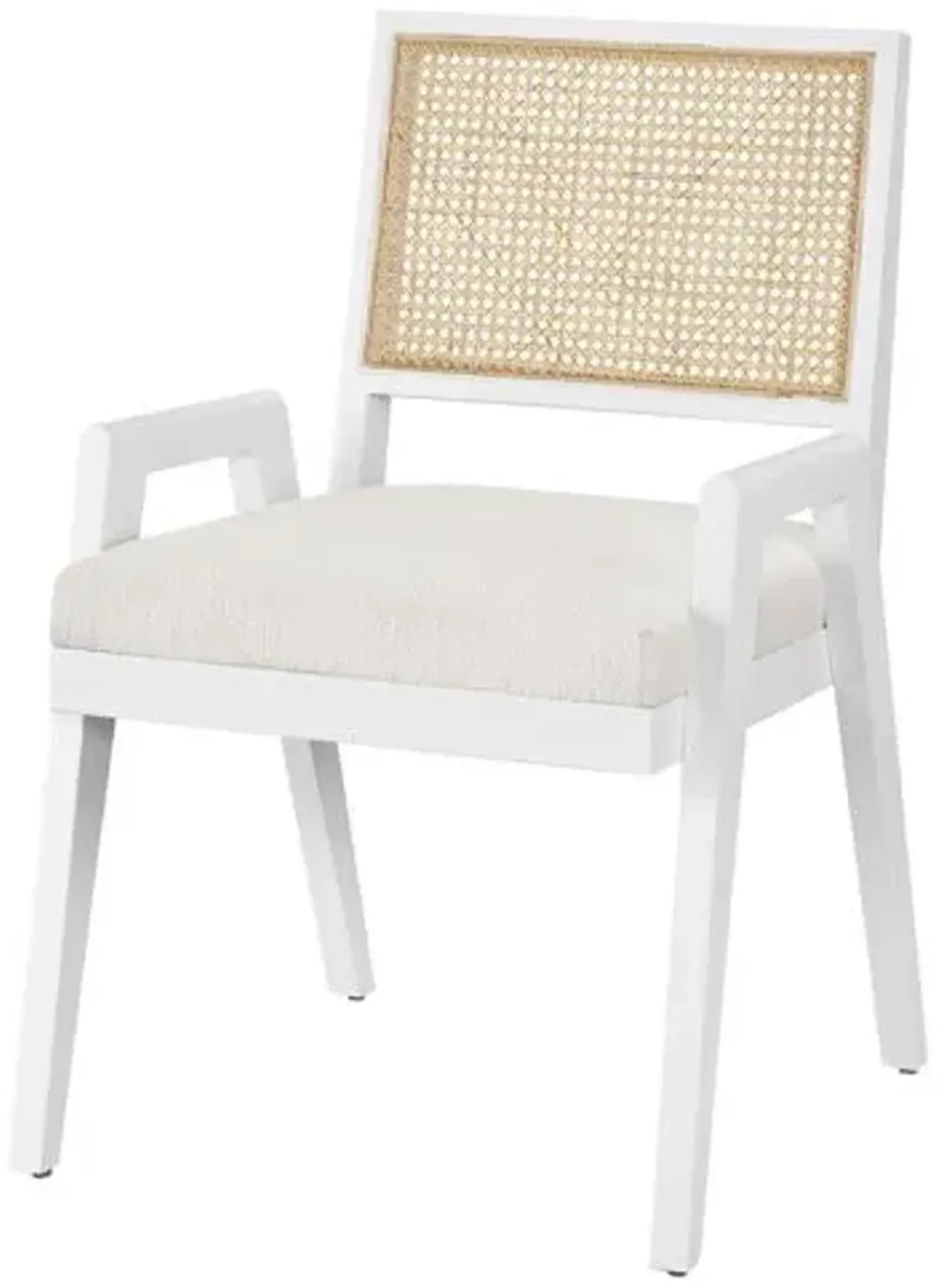 Set of 2 Avani Arm Chairs - White/Cane