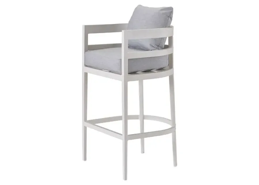 Coastal Living Keegan Outdoor Bar Chair - White/Gray