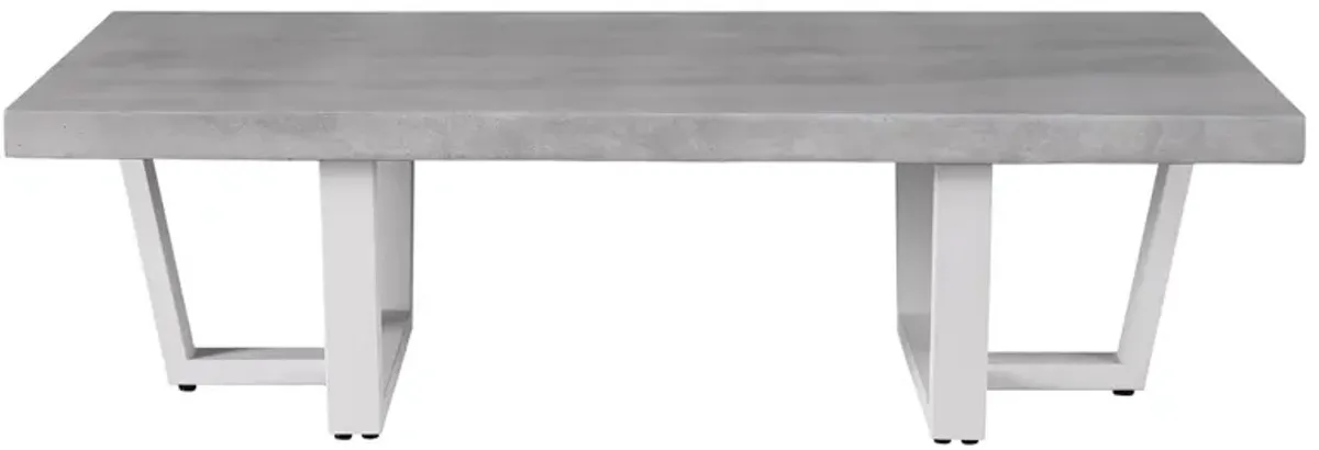 Coastal Living Keegan Outdoor Concrete Cocktail Table, White/Gray