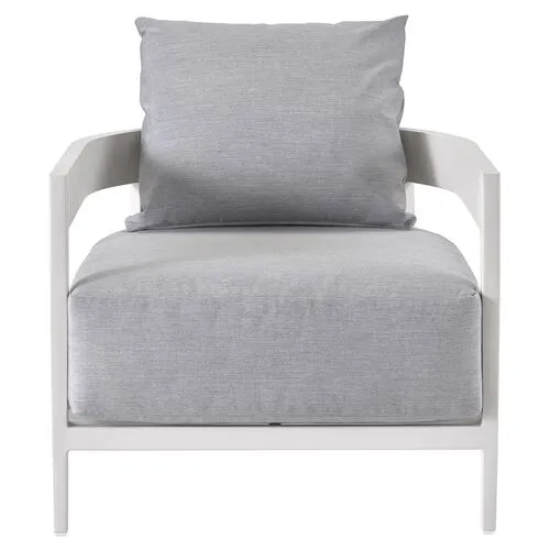 Coastal Living Keegan Outdoor Lounge Chair - White/Gray