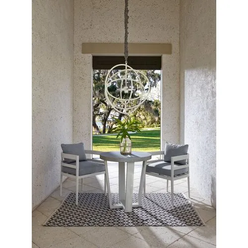 Coastal Living Keegan Outdoor Concrete Patio Table - White/Gray