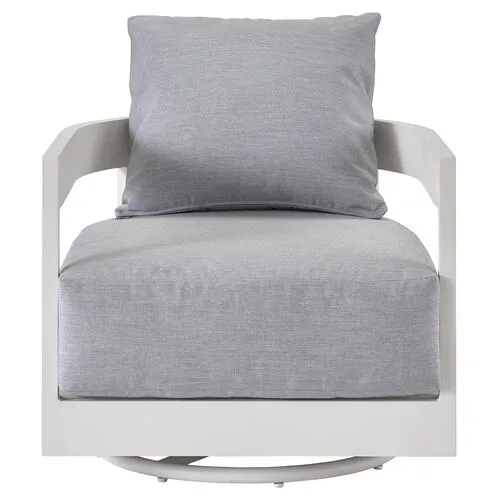 Coastal Living Keegan Outdoor Swivel Chair - White/Gray