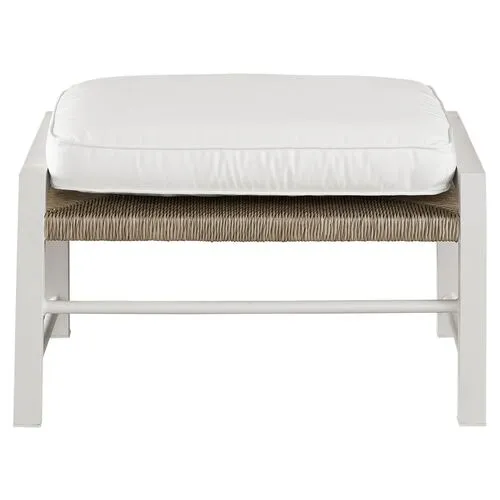 Coastal Living Cosette Outdoor Ottoman - White/Gray