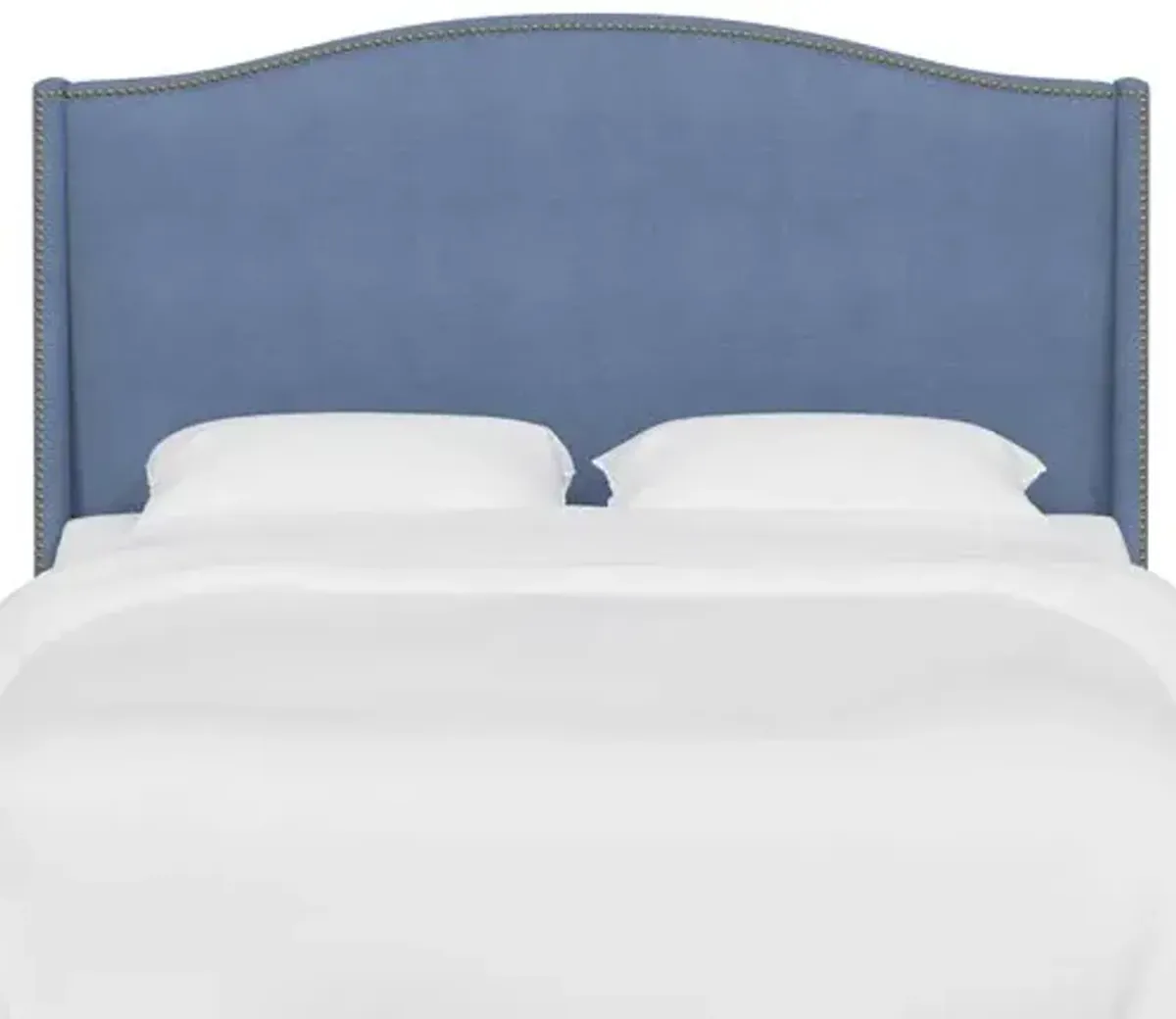 Cole Wingback Headboard - Linen - Blue