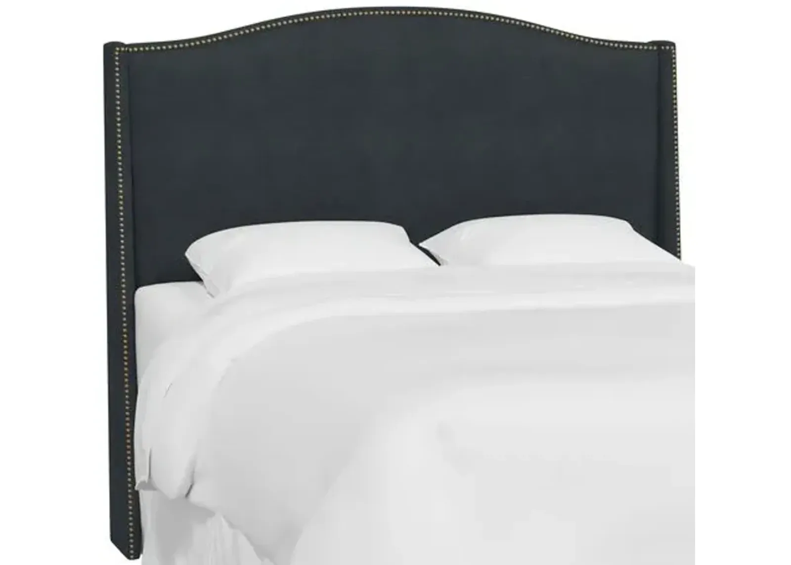 Cole Wingback Headboard - Linen - Blue