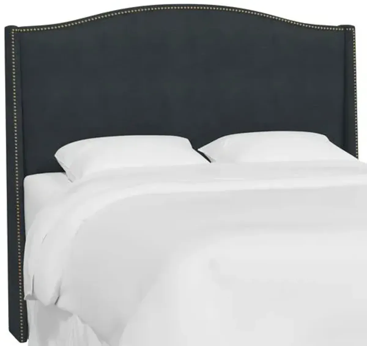 Cole Wingback Headboard - Linen - Blue