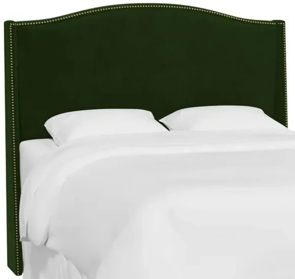 Cole Wingback Headboard - Velvet - Green