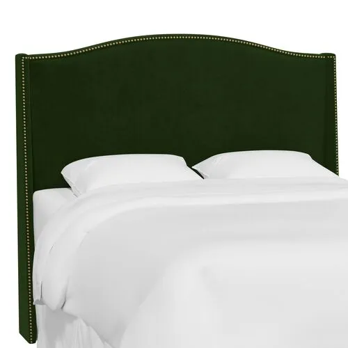 Cole Wingback Headboard - Velvet - Green