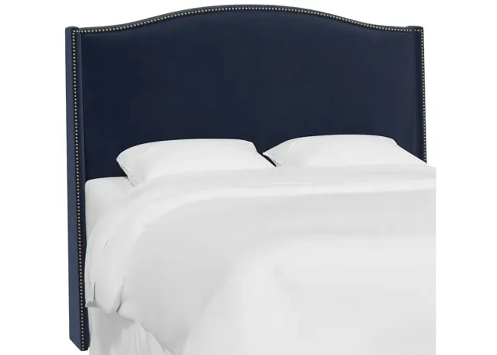 Cole Wingback Headboard - Velvet - Blue