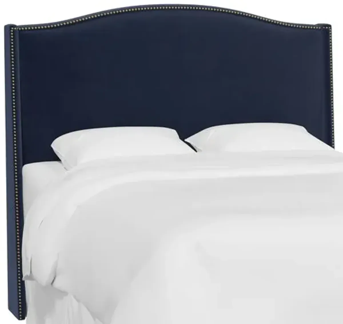 Cole Wingback Headboard - Velvet - Blue