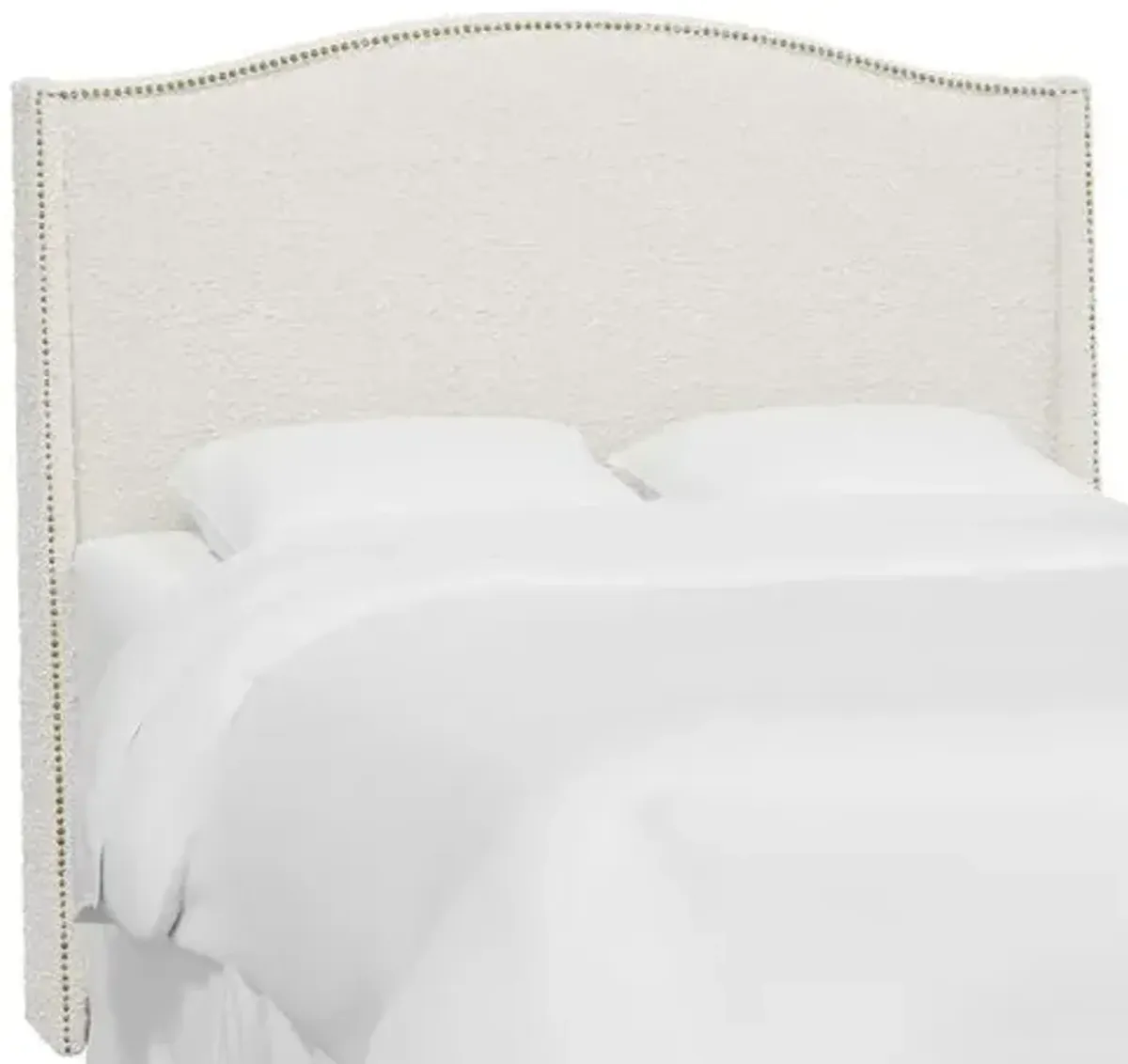 Cole Wingback Headboard - Bouclé - White