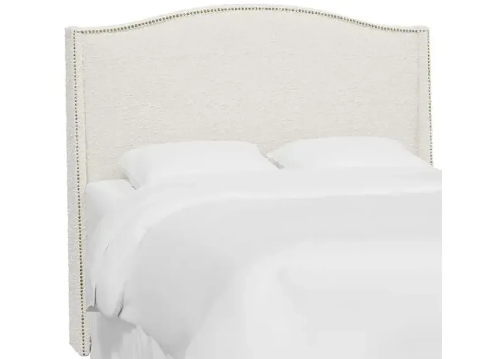 Cole Wingback Headboard - Boucl - White