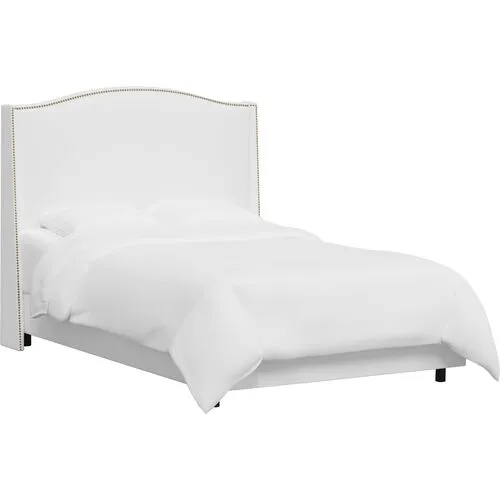 Cole Wingback Bed - Linen - White, Comfortable, Durable