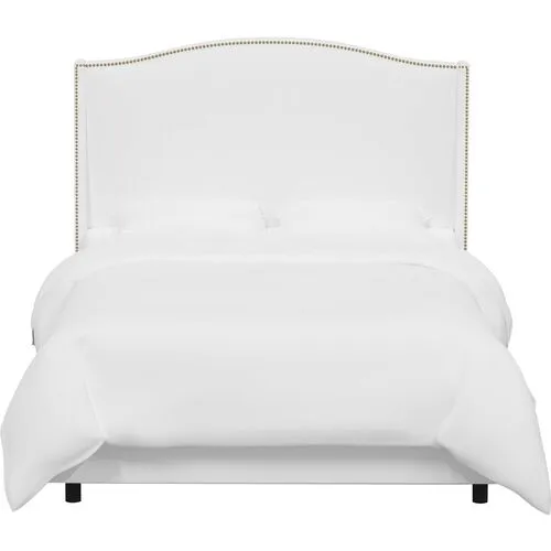 Cole Wingback Bed - Linen - White, Comfortable, Durable