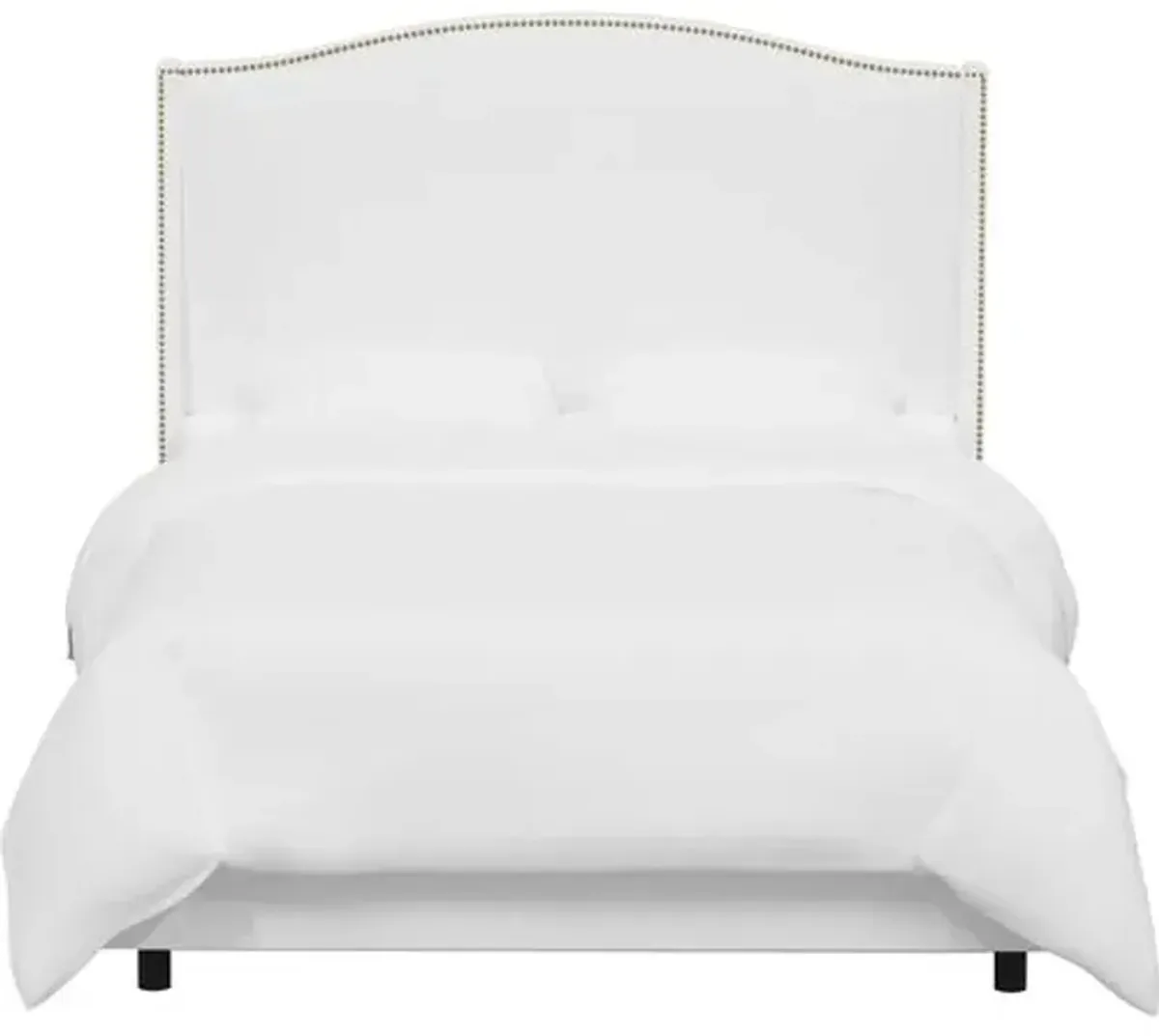 Cole Wingback Bed - Linen - White, Comfortable, Durable