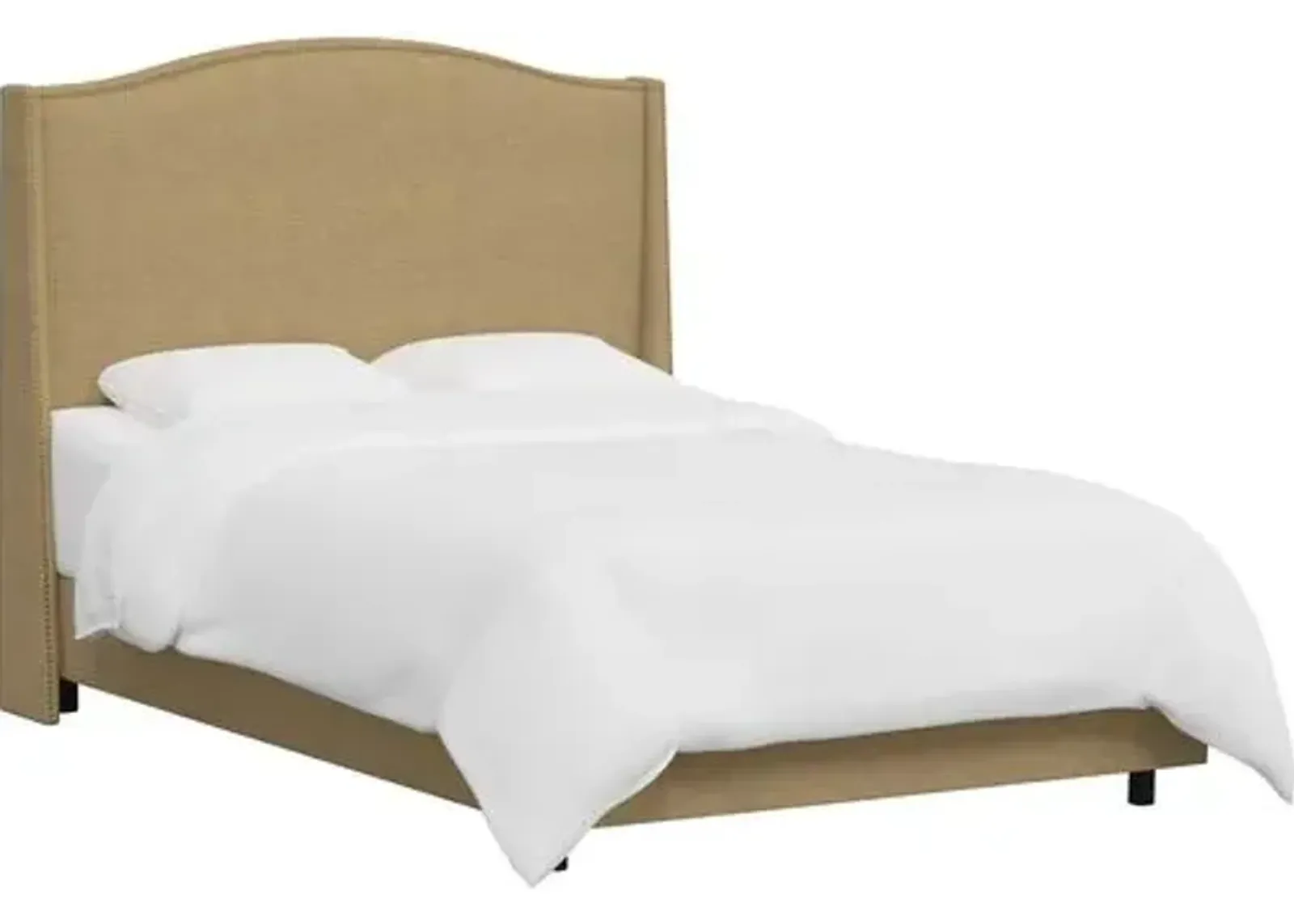 Cole Wingback Bed - Linen - Beige, Comfortable, Durable