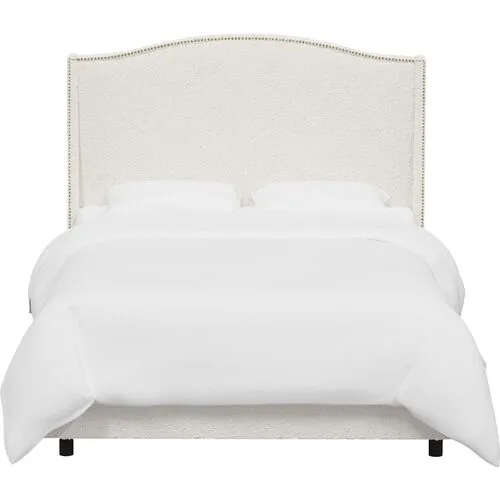 Cole Wingback Bed - Boucle - White, Comfortable, Durable