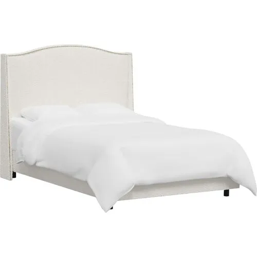 Cole Wingback Bed - Boucle - White, Comfortable, Durable